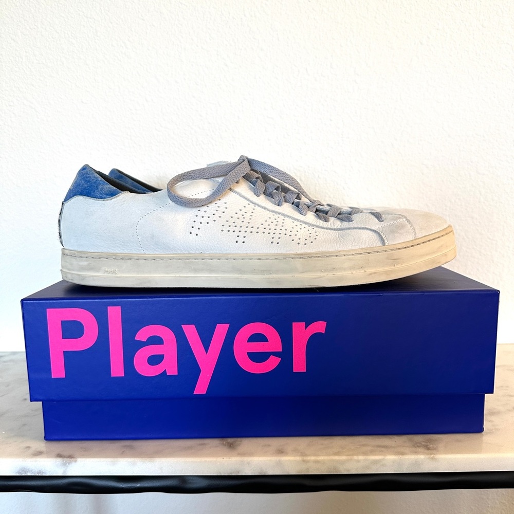P448 John White and Blue Men's Sneakers size 49
